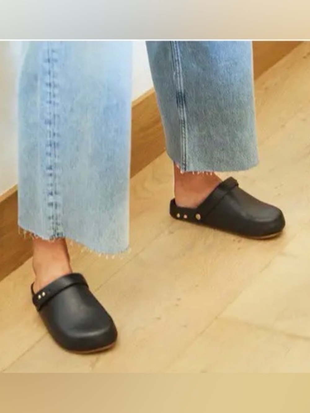 Beek Brant Black Leather Slip-On Clog Mules Sz 8 Boho Quiet Luxury Casual - Picture 2 of 11